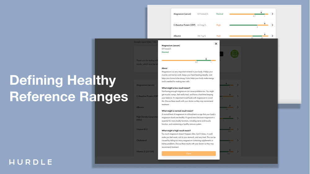 How are healthy biomarker ranges defined?